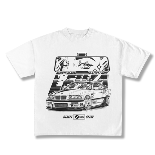 BMW E36 Street Race Oversized Tee