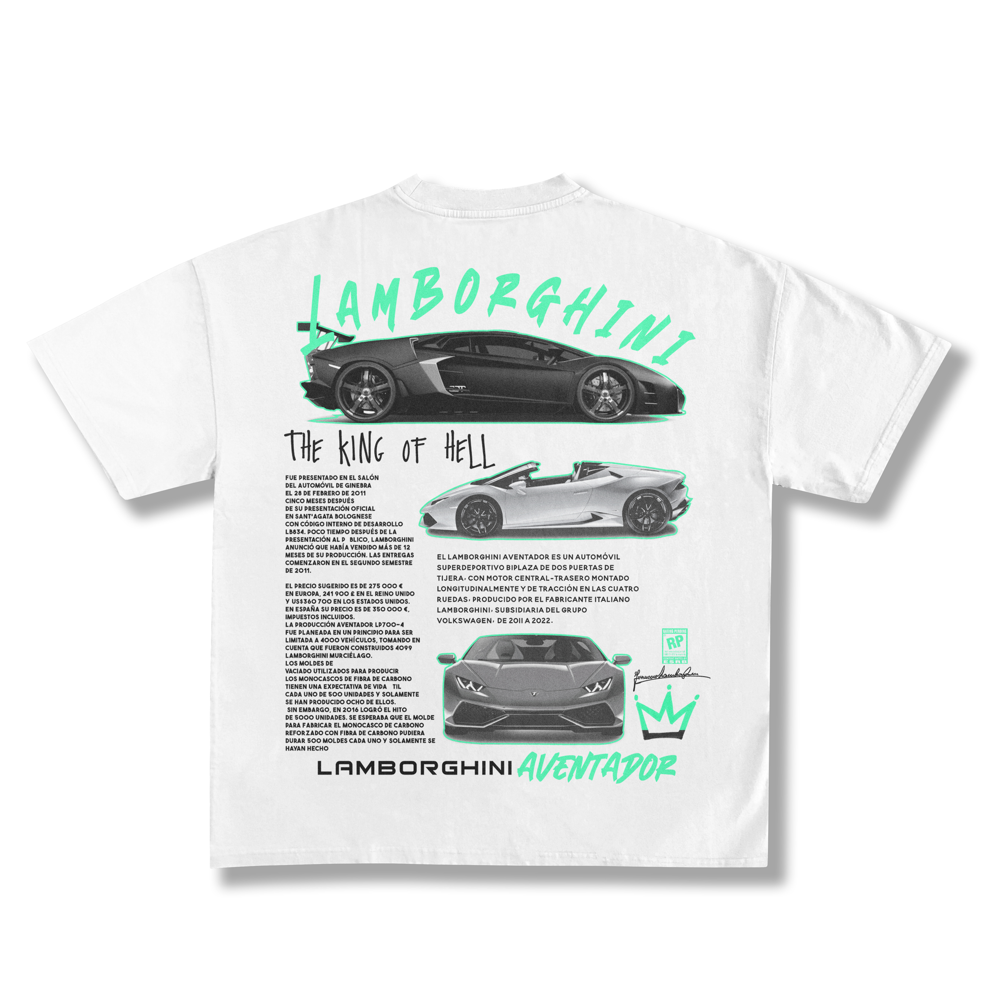 Lamborghini Aventador V12 Oversized Tee