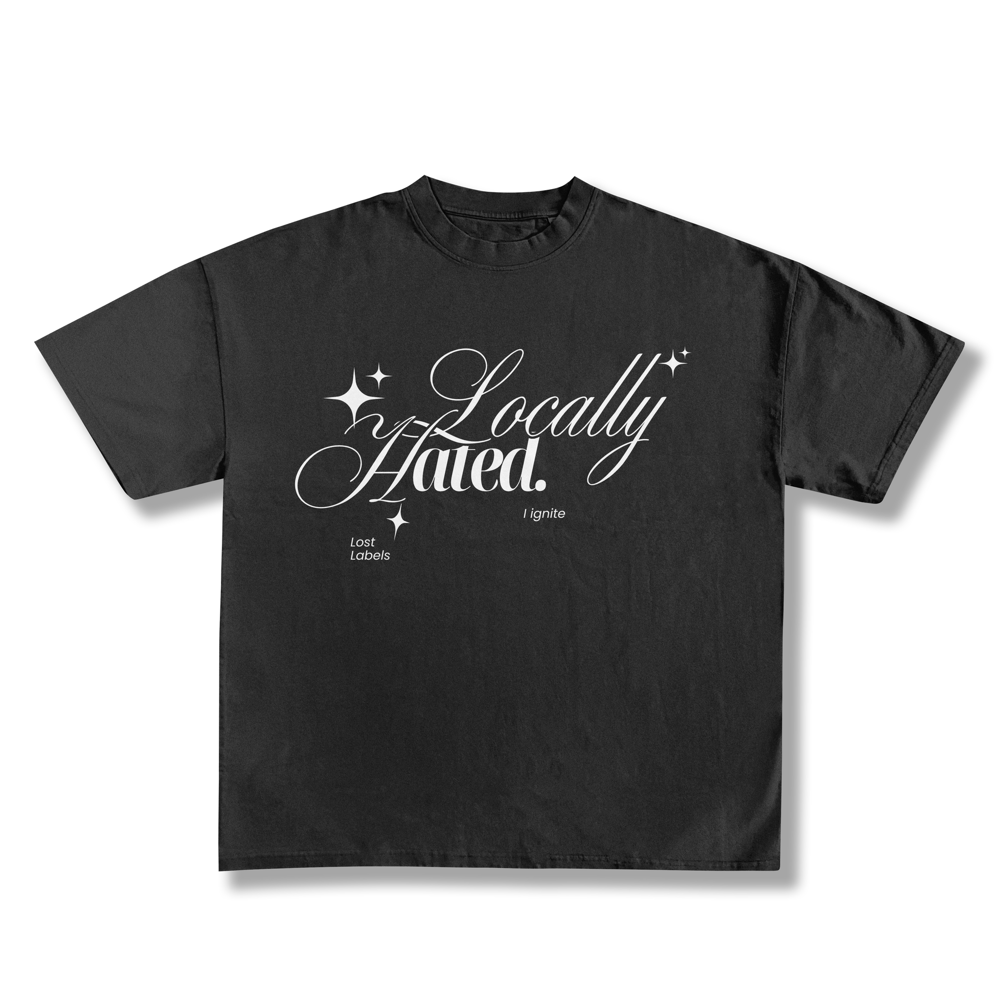 Locally Hated Black Oversized Tee