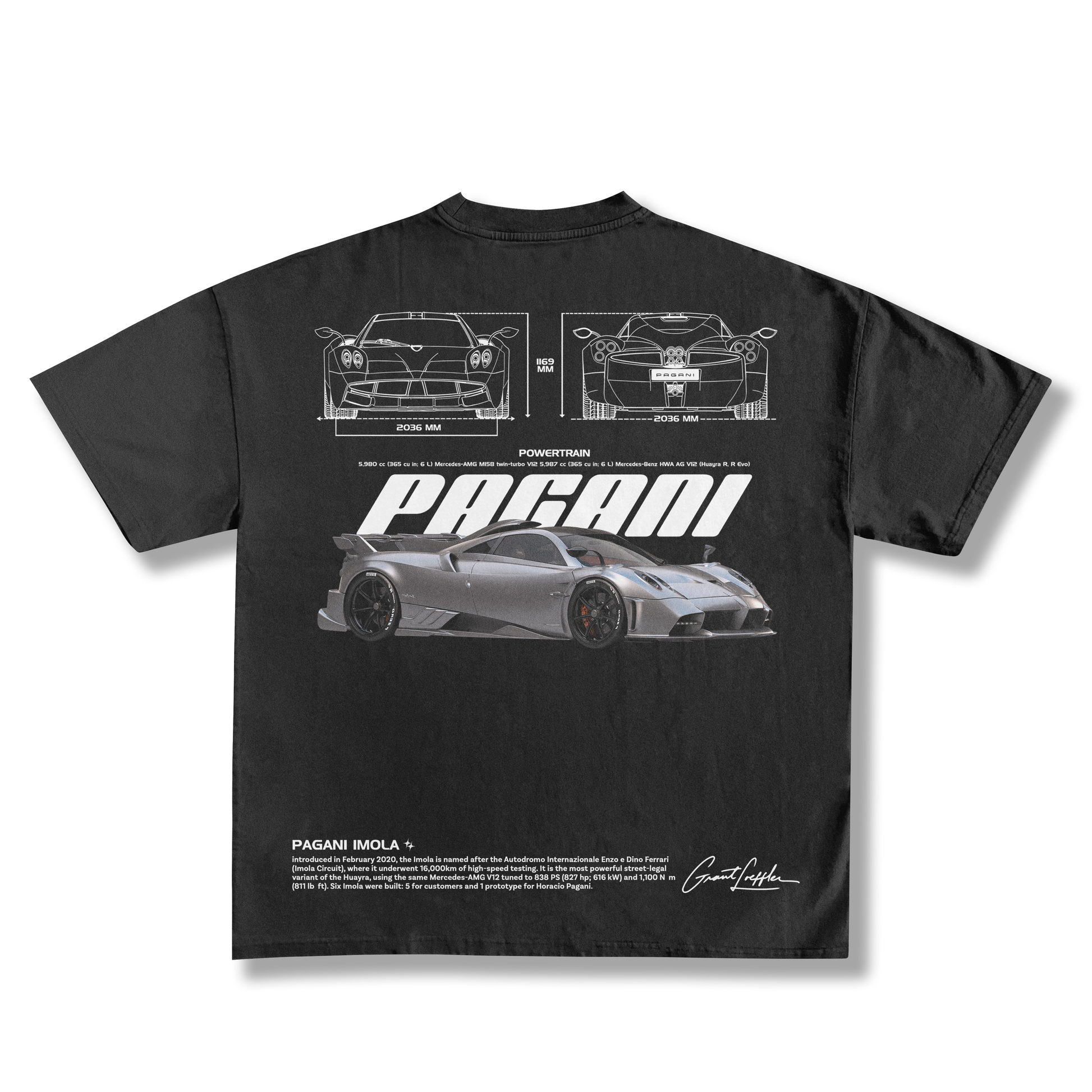 Pagani V12 Supercar Oversized Tee