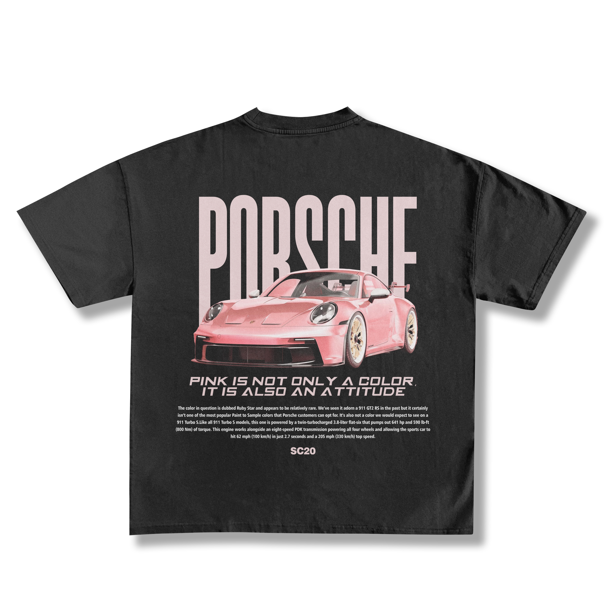 Porsche Ruby Star 911 Turbo Oversized Tee