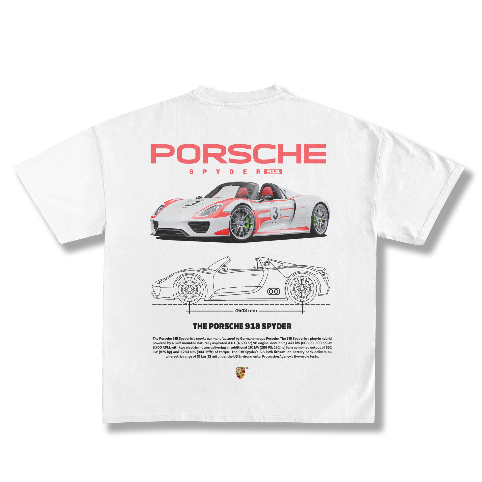 Porsche 918 Spyder Hybrid Supercar Tee
